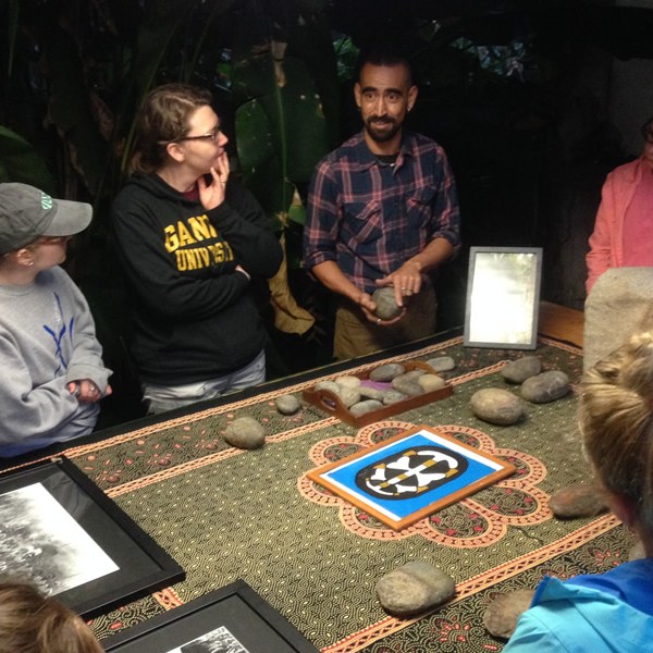 a group of people sitting at a table