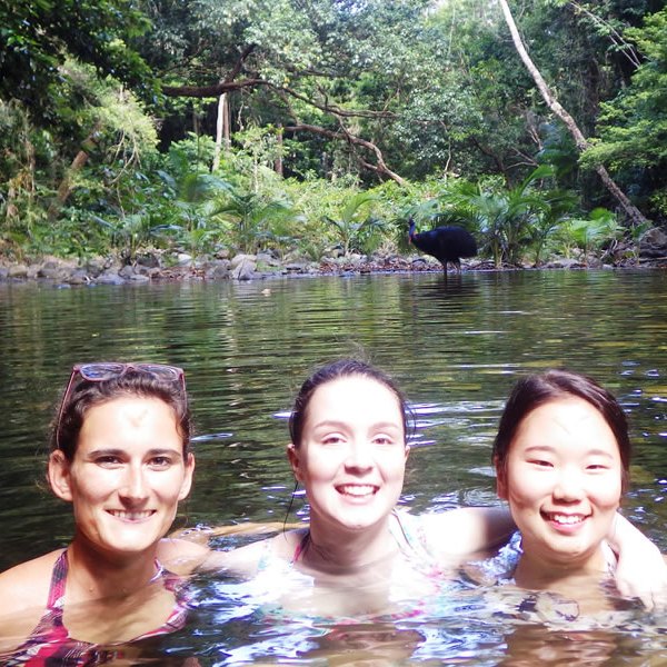 Yuri Seo et al. swimming in a body of water